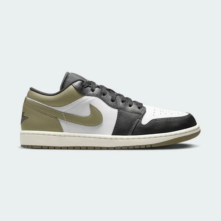 core training running wear Air Jordan 1 Low Medium Olive Men's Leather Trainers 553558 092