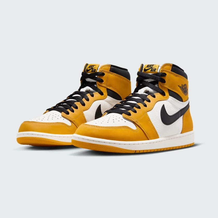 removable footbed shoes Air Jordan 1 Retro High OG Men's Yellow Trainers DZ5485 701