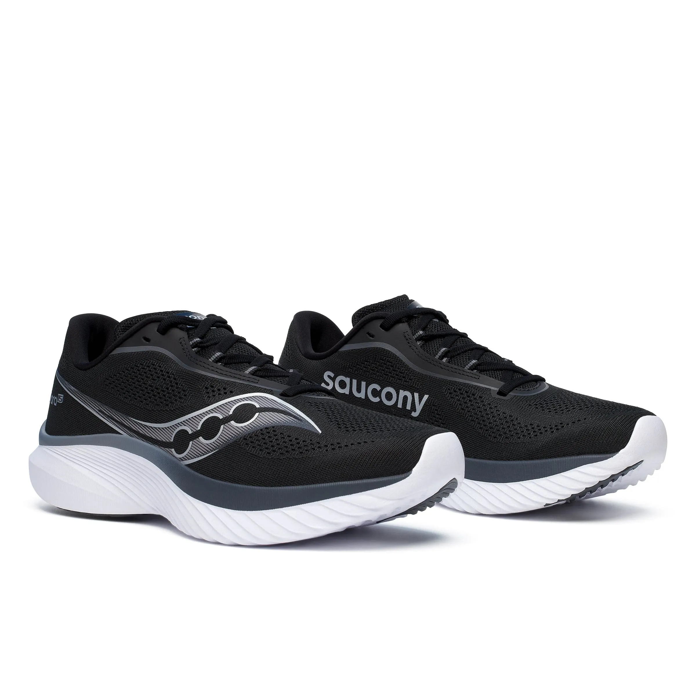 Long distance Stylish grip Saucony Kinvara 15 Men's Running Shoes Black/White AW24