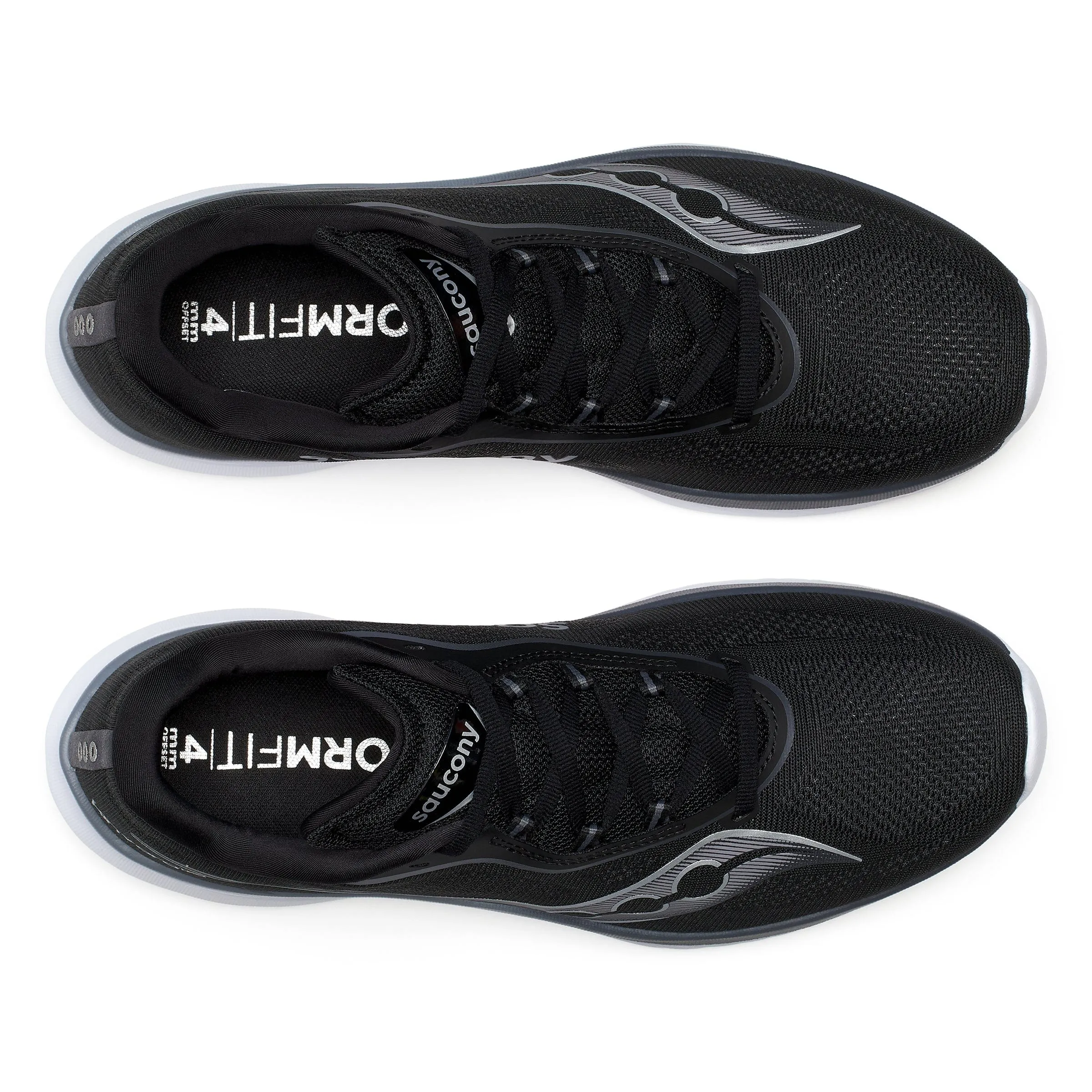 Quick Support Bold Look Saucony Kinvara 15 Men's Running Shoes Black/White AW24