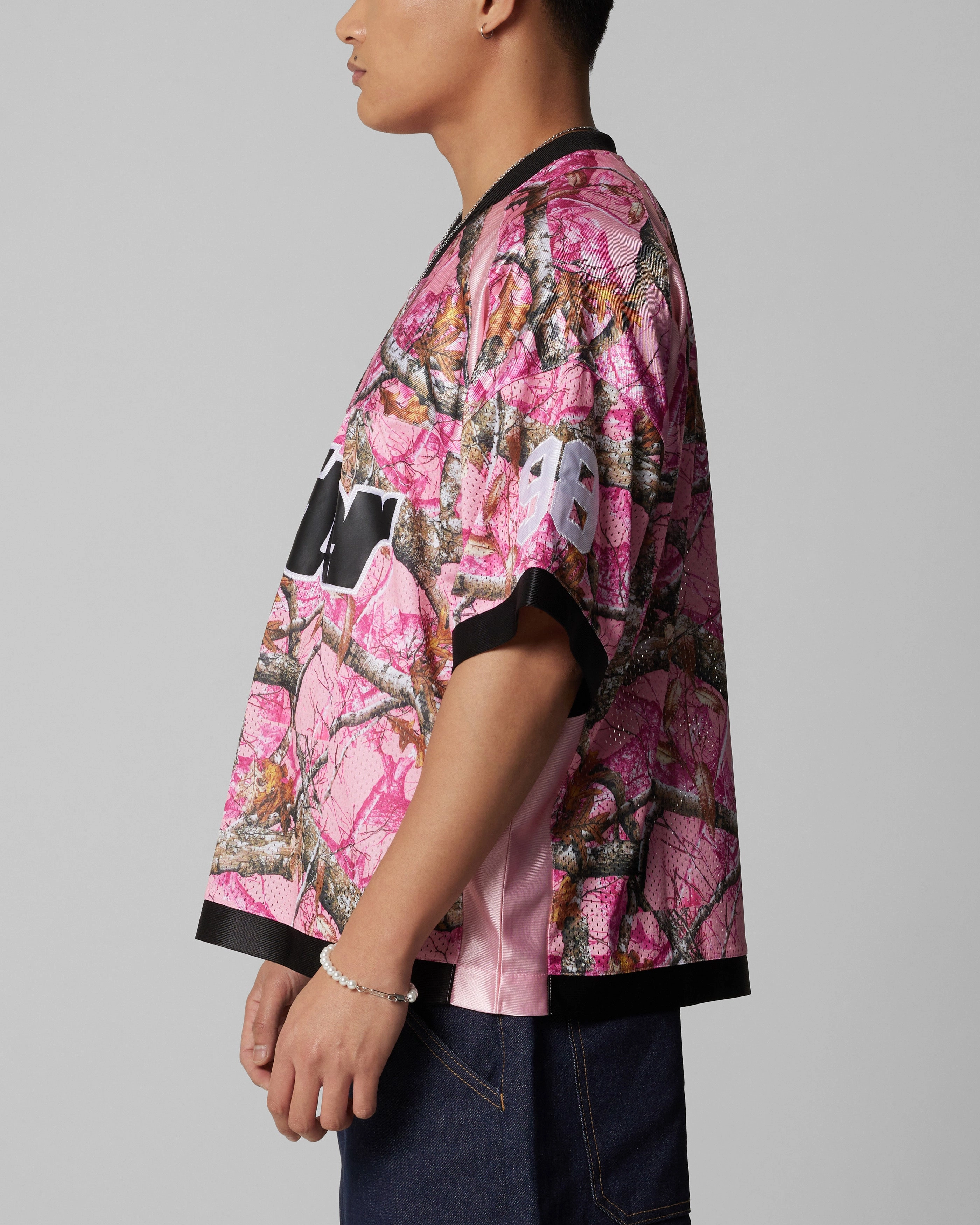 Fade Resistant Dyeing High Elasticity Fabric Loiter Training Jersey Pink Camo