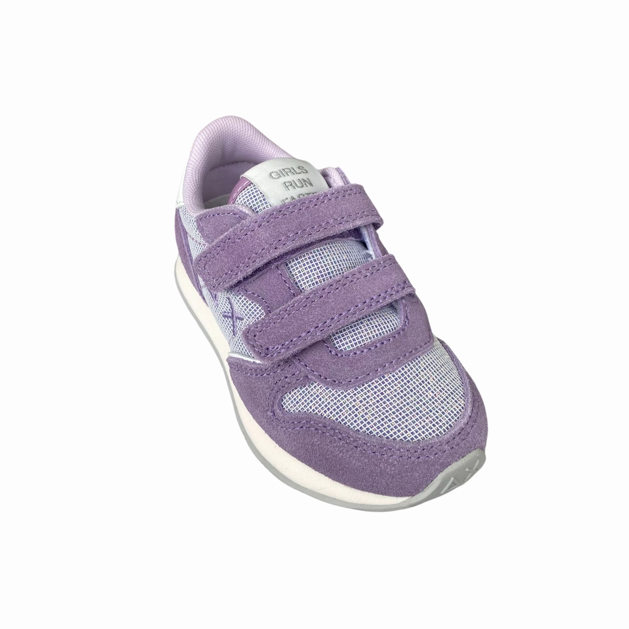 rigid midsole shoes Unibody Knit Structure Sun68 scarpa sneakers da bambina con strappo Ally Glitter Textile z35403B 24 lilla