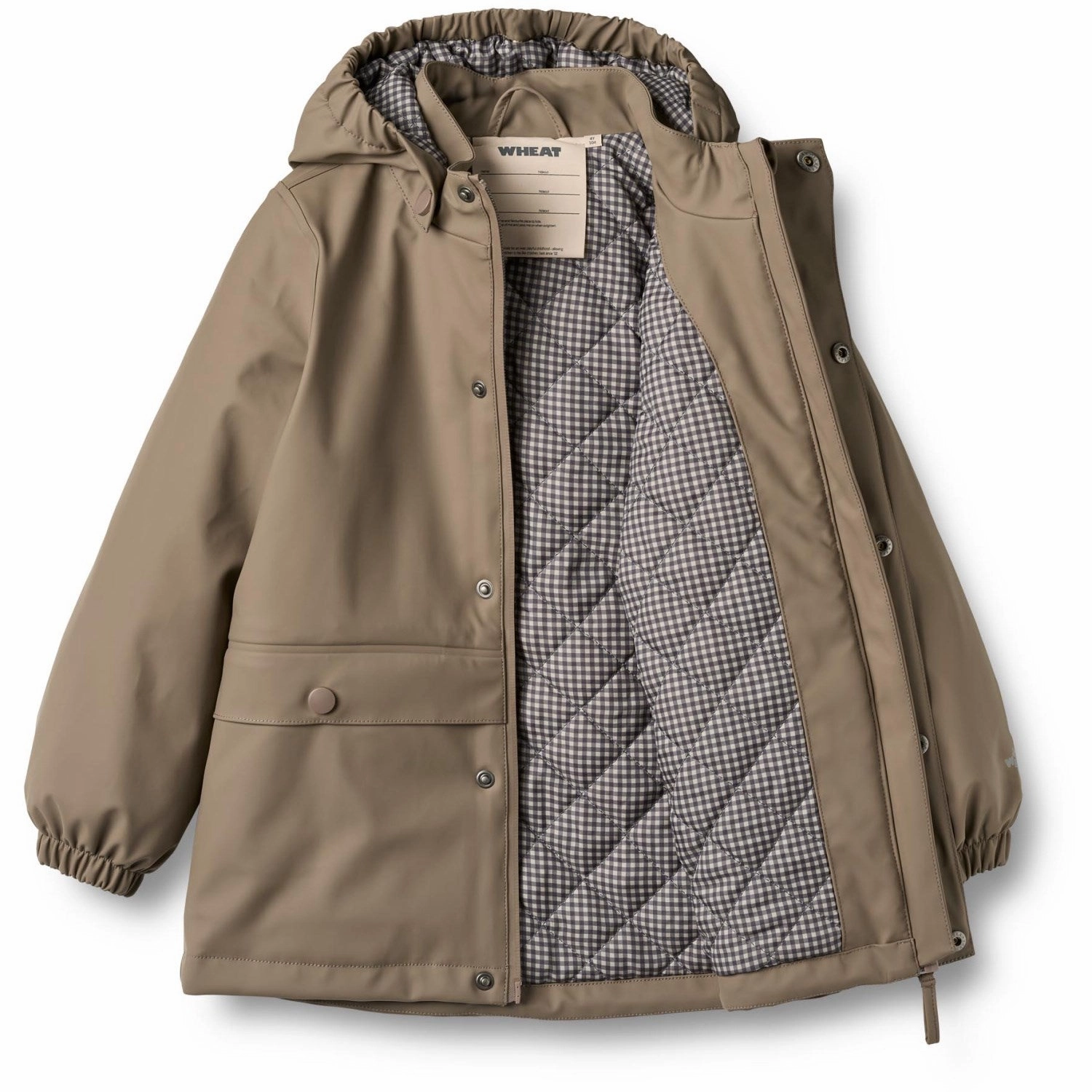 Wheat Dry Wood Thermo Rain Coat Aju QuickAccess Pockets TearResistantFabric