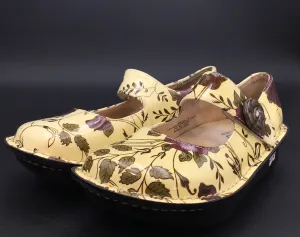 Alegria Women's Paloma PAL-514 Beige Floral Mary Jane Flats - Size EUR 35