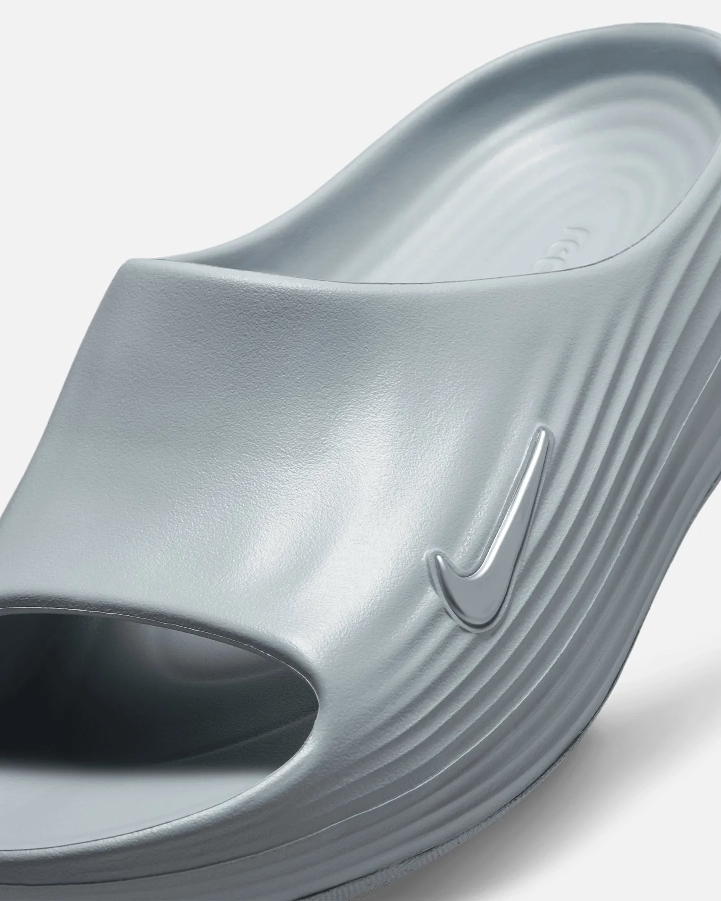 Nike ReactX Rejuven8 Slides Grey/Grey Comfortable Design Features Elastic Sling