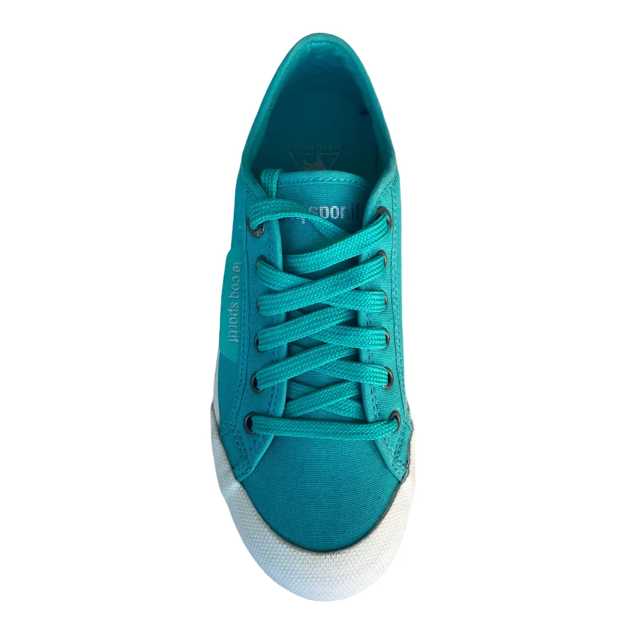 Le Coq Sportif scarpa sneakers in tela da donna Deauville Plus 1411203 verde Lateral Stabilizer Bridge Flexible Footwear