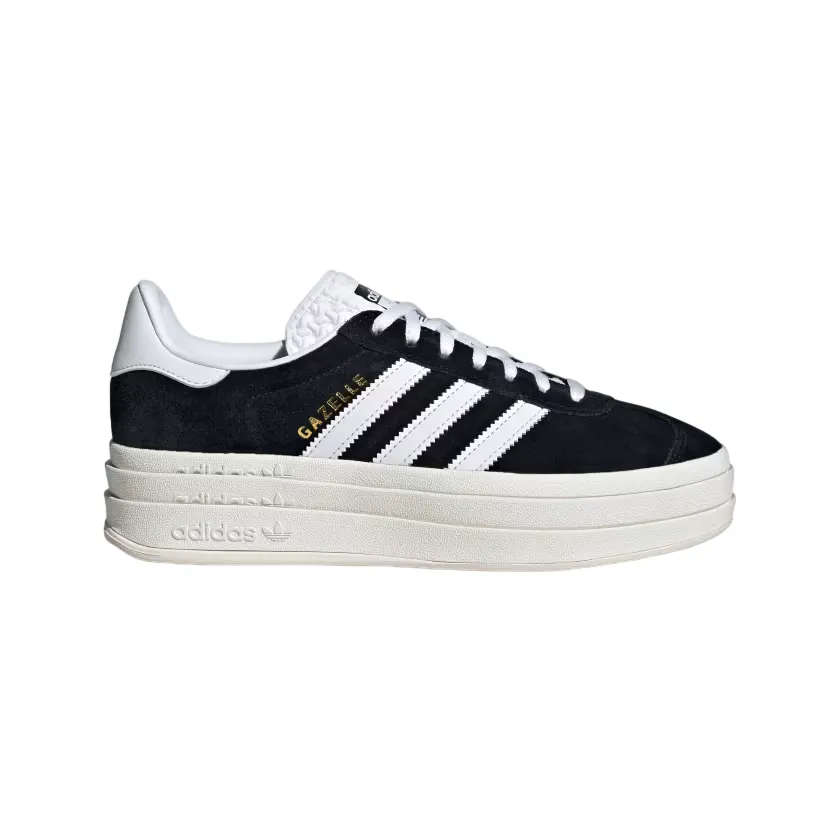 adjustable lacing shoes sports heritage Adidas Originals scarpa sneakers da donna Gazelle Bold HQ6912 nero-bianco