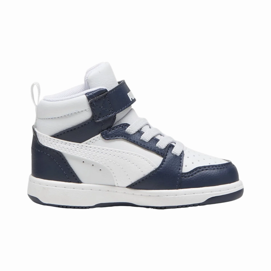 Puma scarpa da ginnastica alta da bambino Rebound V6 Mid 396542-17 blu-grigio Gravel Terrain running in a swamp area shoes