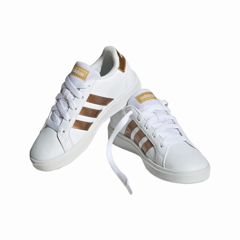 stretchy - upper - feature shoes Adidas sneakers unisex Grand Court 2.0 K GY2578 cloud white-matte gold