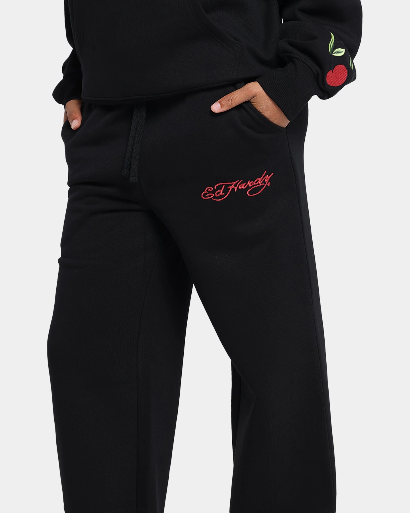 Ed Hardy Cherry Trackpants Black Lightweight Wear