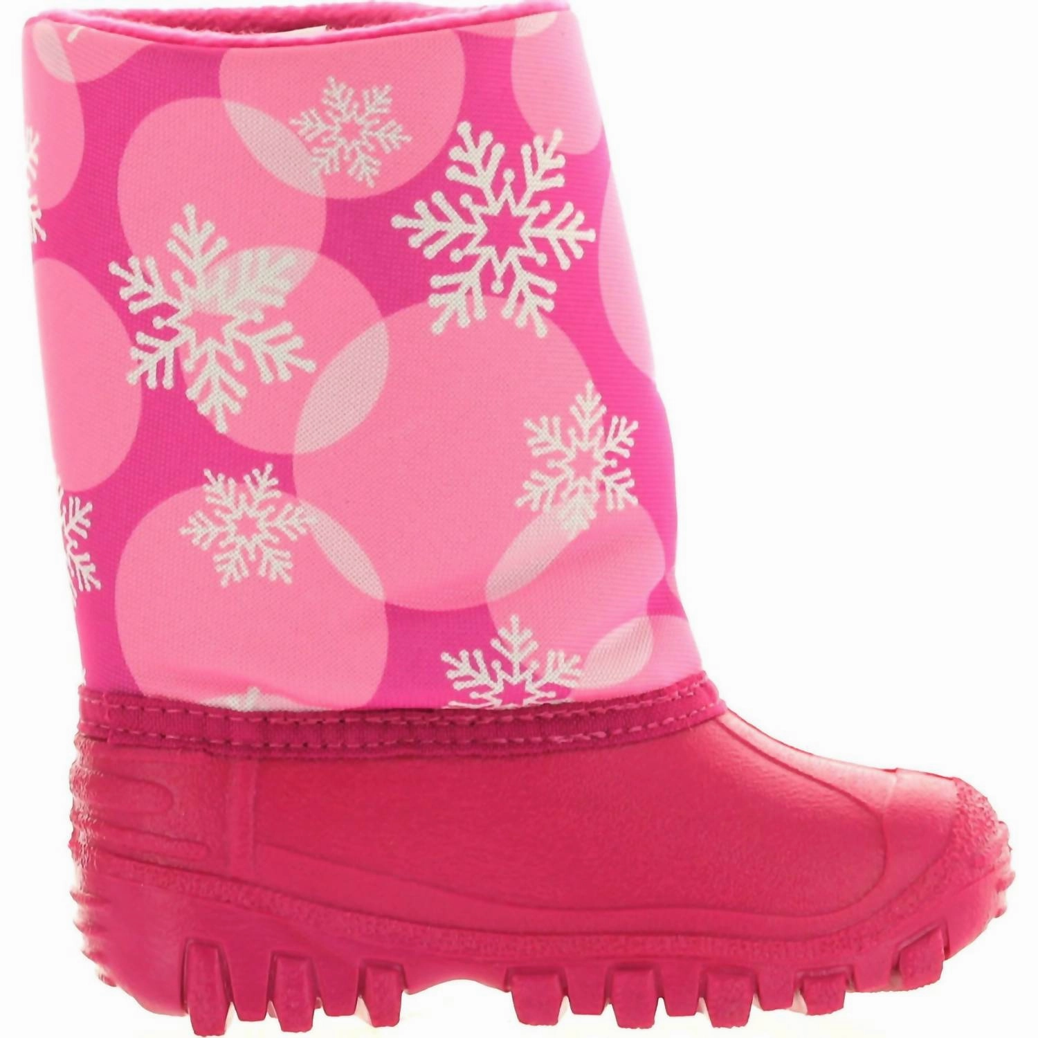 Fast Lane Lockdown Heel Kid's Teddy Snowflake Boots In Pink