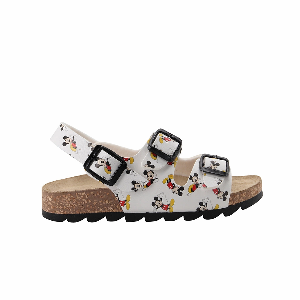 Shock Use White Mickey Mouse Buckle Sandals