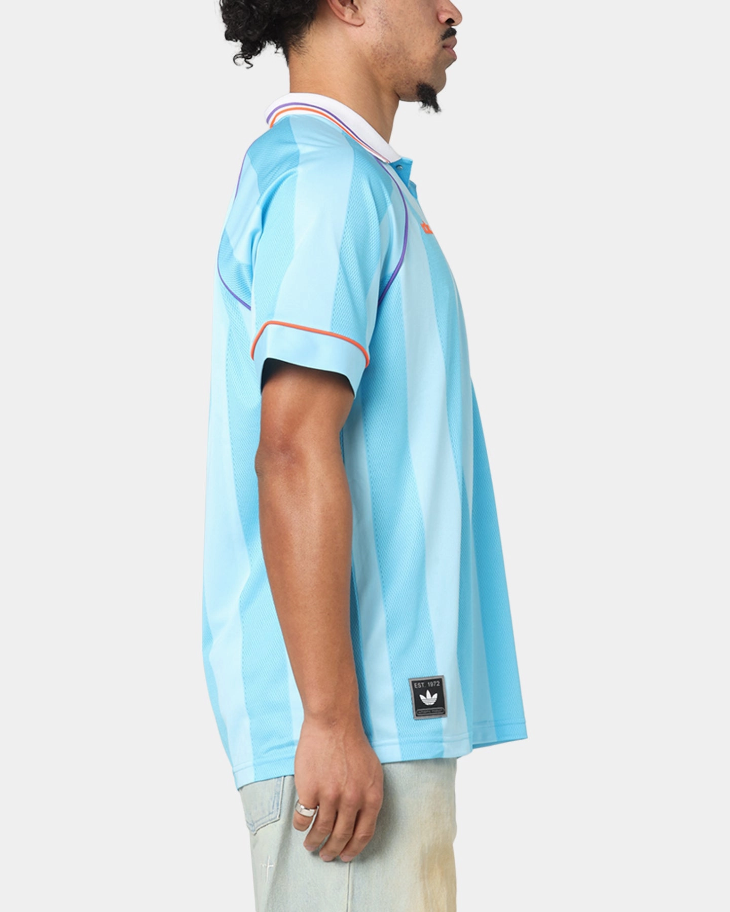 Adidas Jacquard Jersey Cyan Grid Texture Fabric