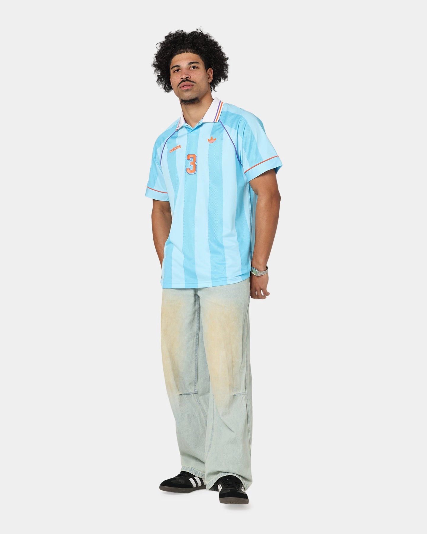 Adidas Jacquard Jersey Cyan Athletic Outfit Modern Cut