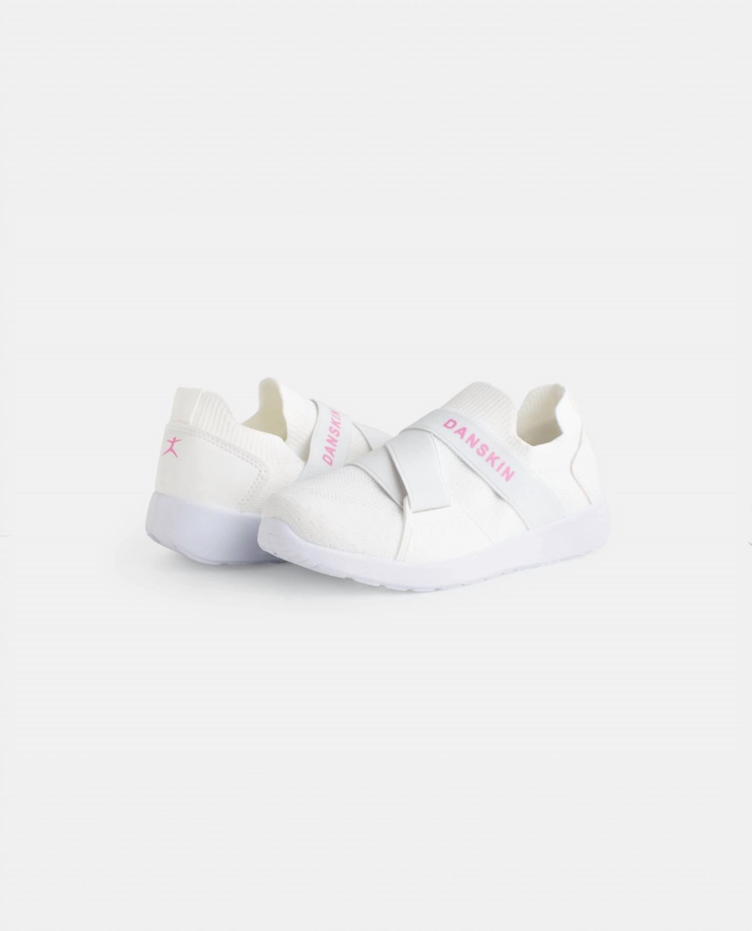 Girls Elite Slip On Sneaker In White/hot Pink Glam silhouette Fit Profile