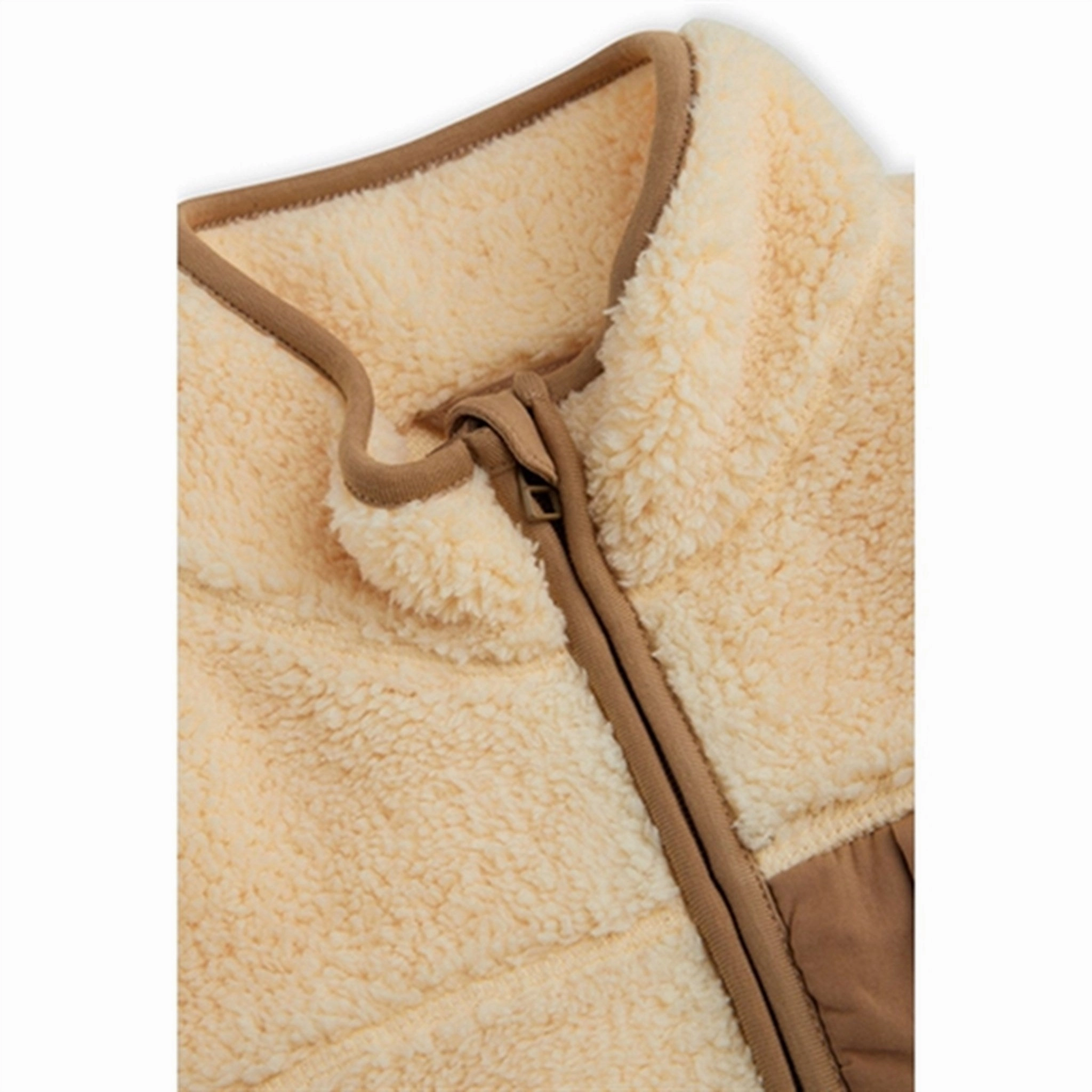 Mads N?rgaard Teddy Fleece Vilads Vest Vanilla Custard Stitched Look
