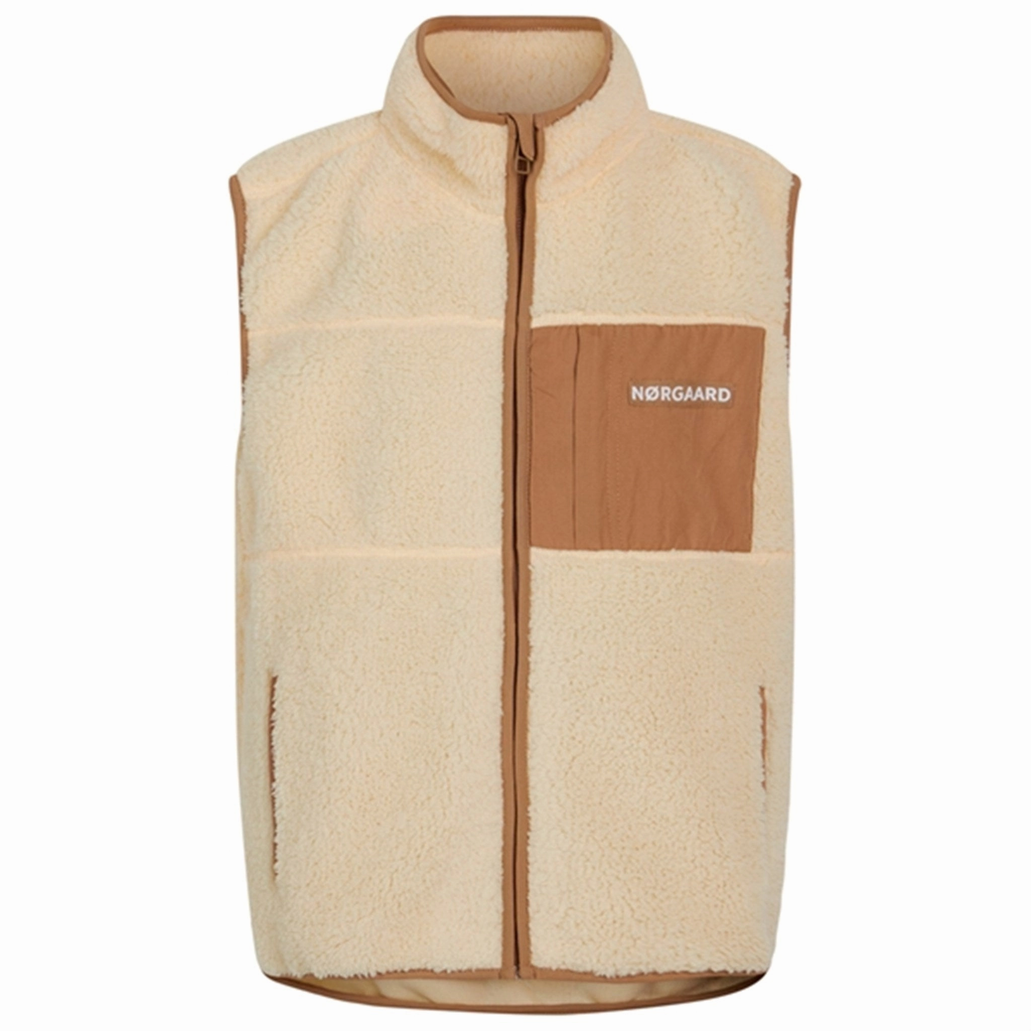 Mads N?rgaard Teddy Fleece Vilads Vest Vanilla Custard DoubleStitchSeams