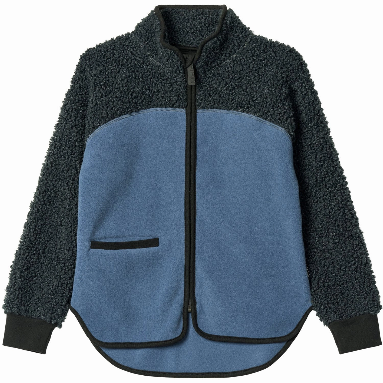 Molo Night Navy Ulani Fleece Jacket Clean Street Look Modern Drop Tail Hem