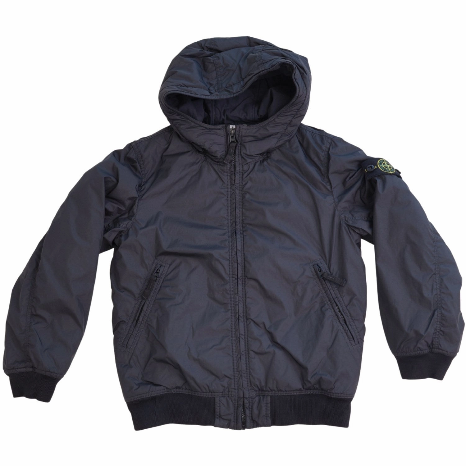 Cotton Twill Stone Island Black Short Parka