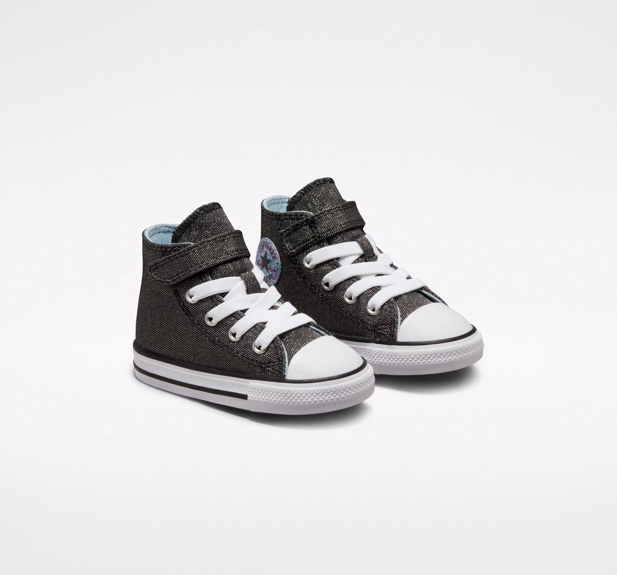 Converse scarpa sneakers da bambina Chuck Taylor All Star Easy-On Glitter 772877C nero bianco Footbed Contouring Energy Return Plate