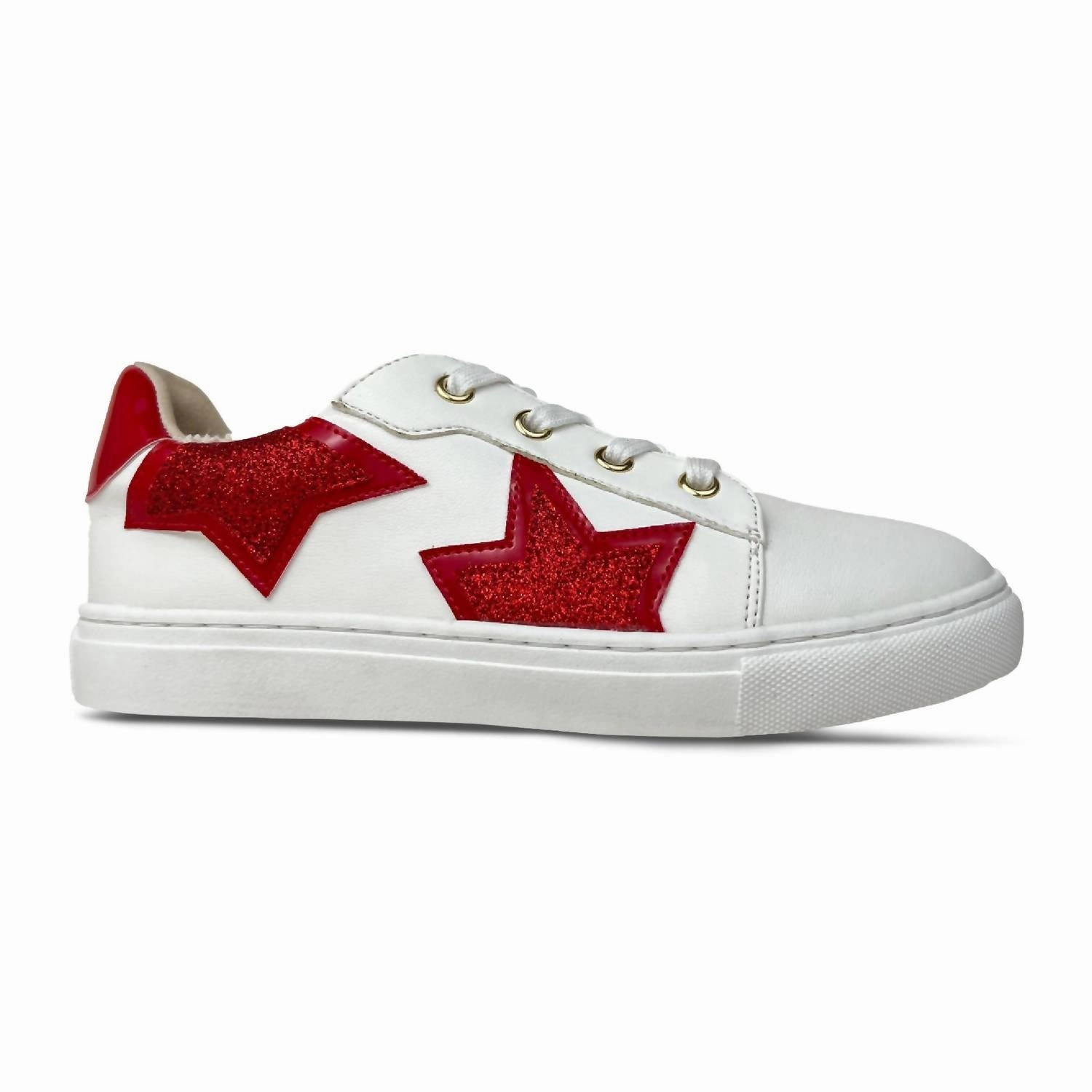 Kids Miss Harper Sneaker In Red Glitter Adaptive Heel Lock