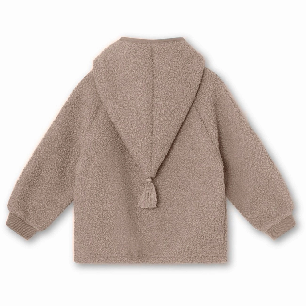 Textured Finish Mini A ture Grey Brown Liff Teddy Fleece Jacket