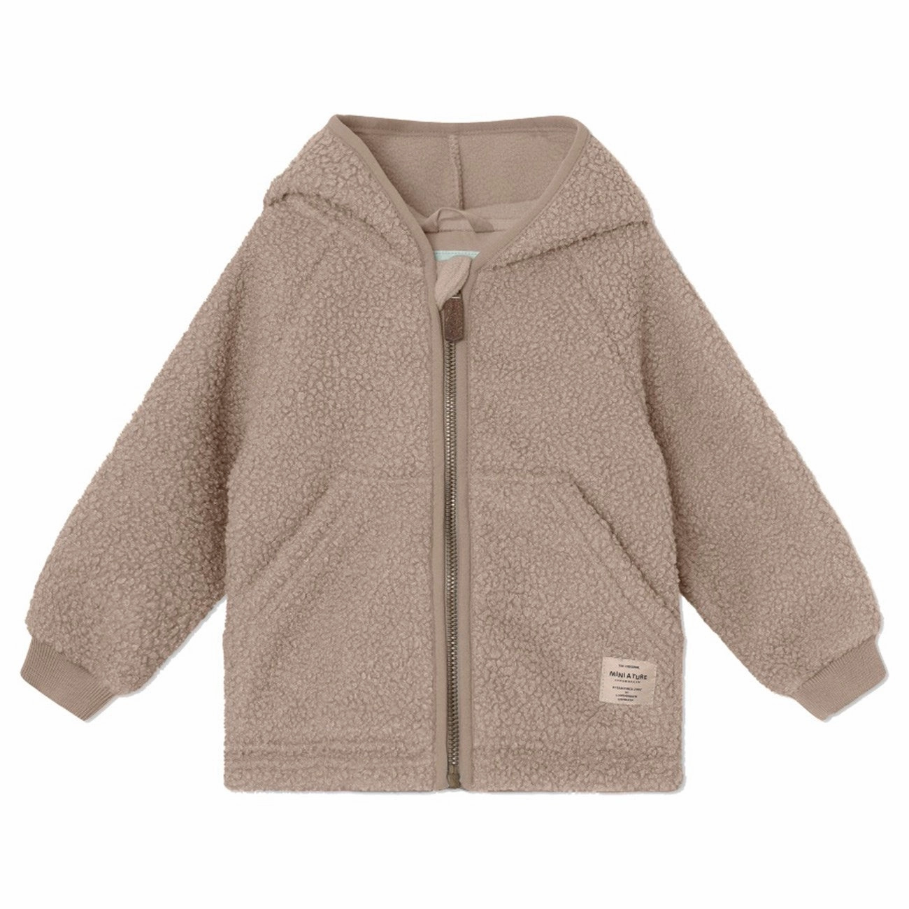 StretchFit Silhouette Mini A ture Grey Brown Liff Teddy Fleece Jacket