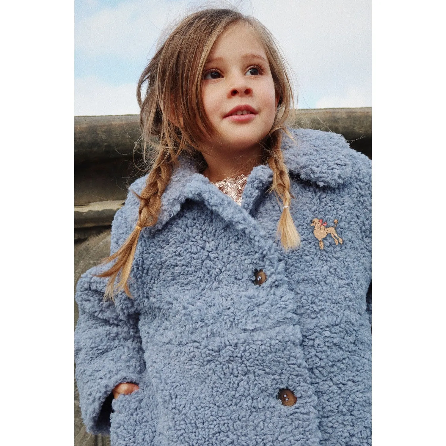 Camo Print Konges Sl?jd Light Blue Tillie Coat