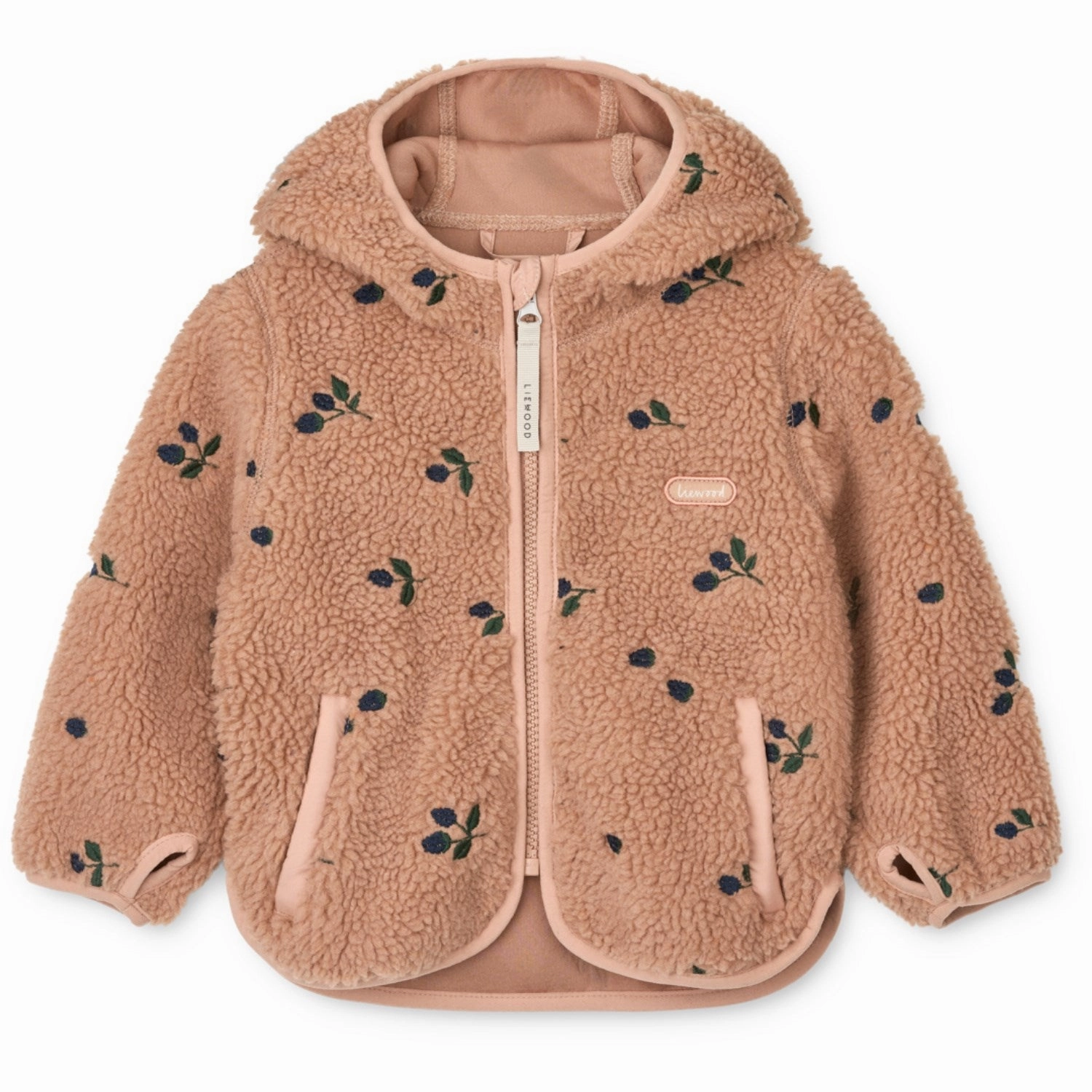 LIEWOOD Berry / Pale Tuscany / Embroidery Mara Pile Jacket With Ears FullLengthZip