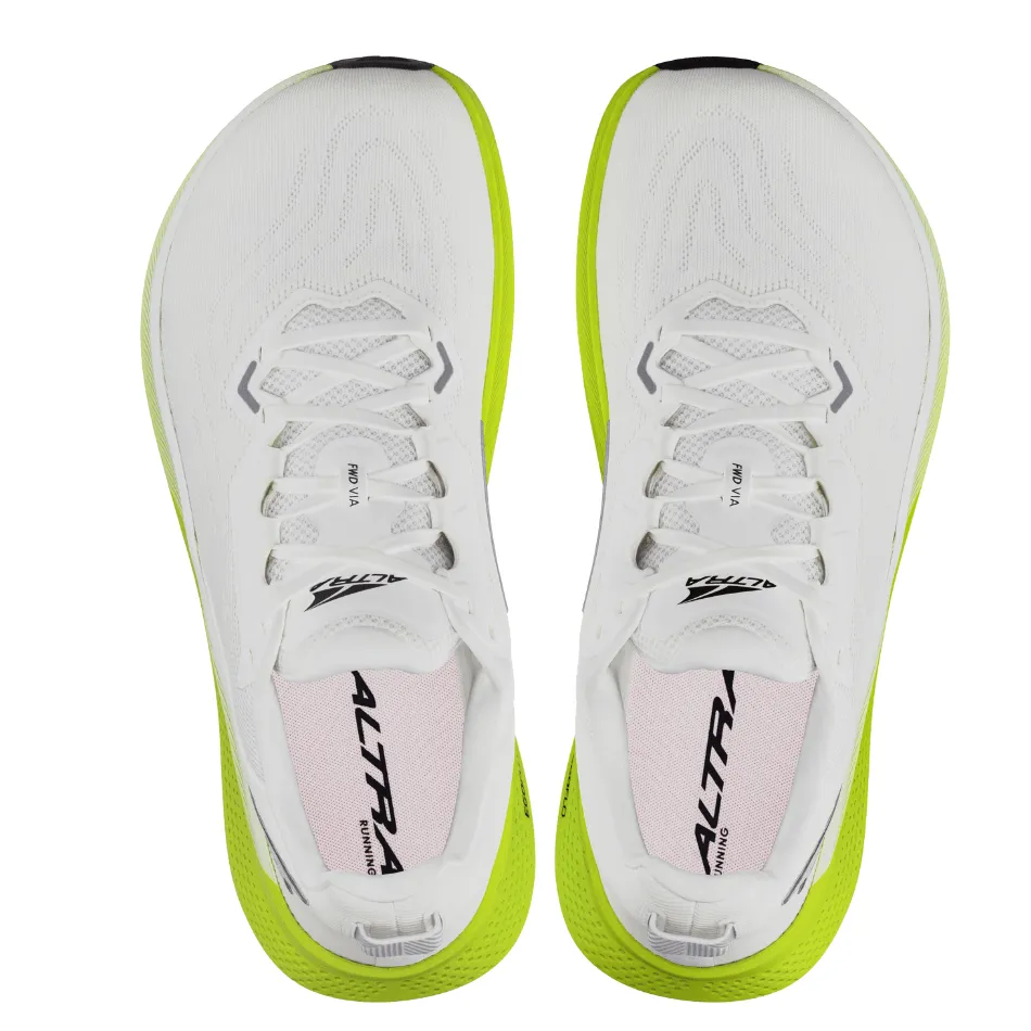 Well-liked straight - away track running shoes Altra Men's FWD Via Running Shoes in White/Lime AW25