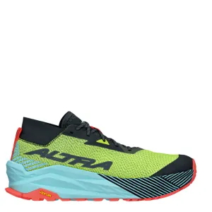 Altra Men's Olympus 275 Trail Running Shoes in Black/Yellow AW25 Comfortable Footwear running in a sidewalk area shoes