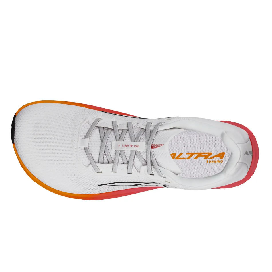 Supportive Heel Counter Anti   Microbial Altra Women's Escalante 4 Running Shoes in White/Orange AW25