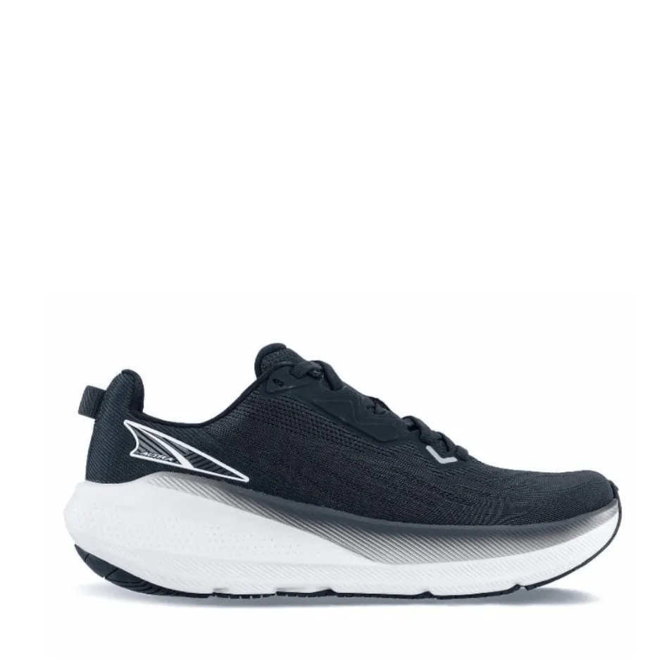 Wide Base Seamless 3D Knit Altra Women's FWD Via Running Shoes in Black/White SS25