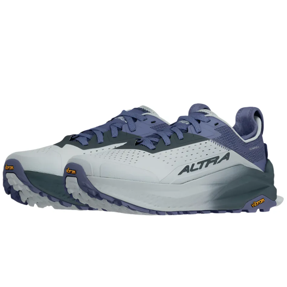 Altra Women's Olympus 6 Running Shoes in Gray/Blue AW25 Adjustable Tongue Heel Pad