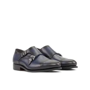 Ambrogio Bespoke Men's Shoes Calf-Skin Leather Double Monk-Strap Loafer (AMB2573)