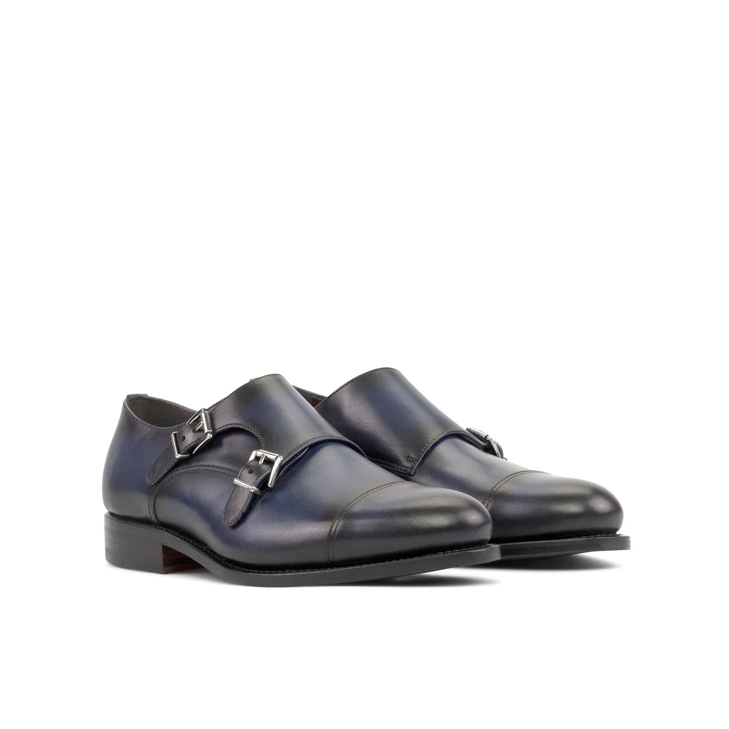 Ambrogio Bespoke Men's Shoes Calf-Skin Leather Double Monk-Strap Loafer (AMB2573)