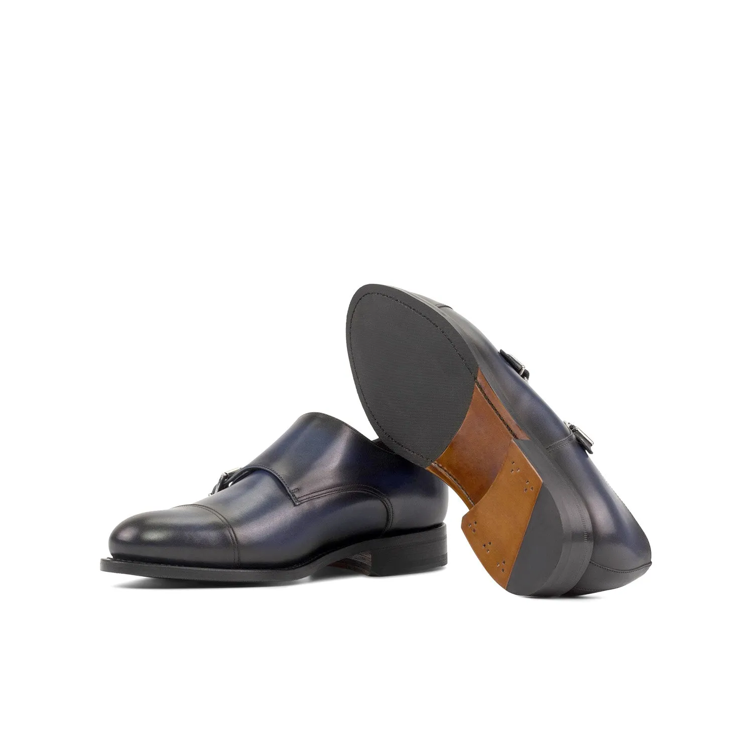Ambrogio Bespoke Men's Shoes Calf-Skin Leather Double Monk-Strap Loafer (AMB2573)