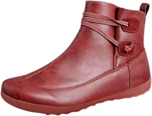 AMDBEL Ankle Boots for Women Wide Width, Arch Support Ankle Boots for Women Womens Low Heel Fashion Lace Up Zipper Booties Slip On Fall Winter Short Booties Chelsea Boots Women Platform Boots