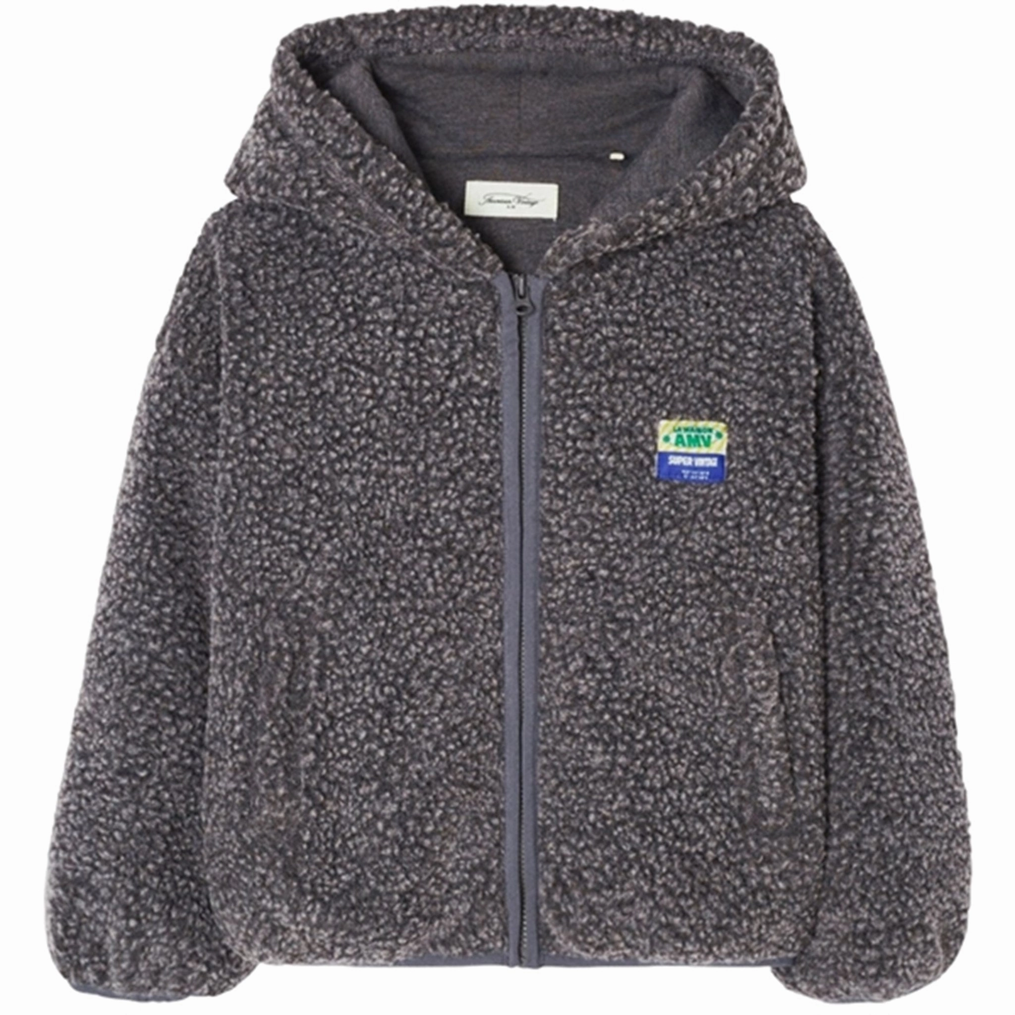 American Vintage Jacket with Hood Charcoal Melange Essential Style