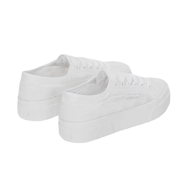 Friction Reducite Insole Breathable Linings Superga scarpa sneakers da donna in tela 2740 Flower Sangallo S2148KW A0A bianco