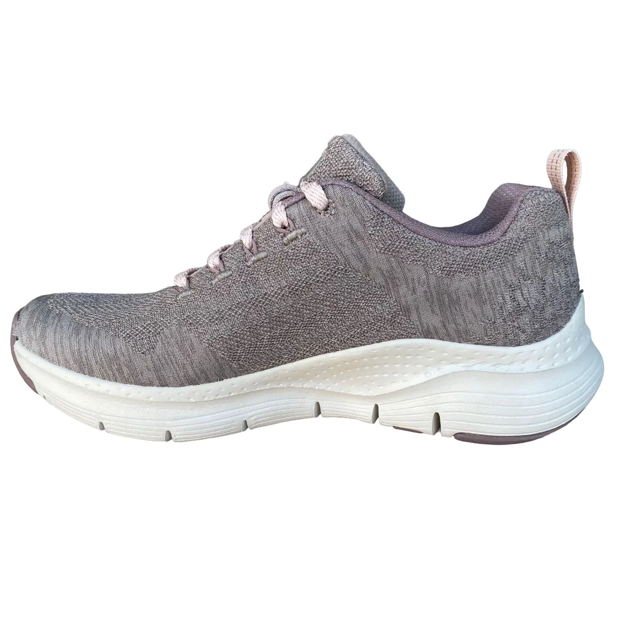 Skechers scarpa sneakers da donna Arch Fit Comfy Wave 149414/DKTP tortora scuro lifestyle