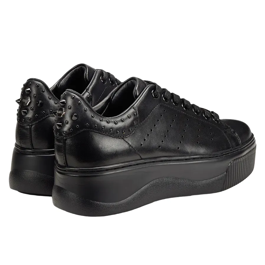 Cult scarpa sneakers da donna in pelle  con borchie Perry 4236 nero Nylon Mesh