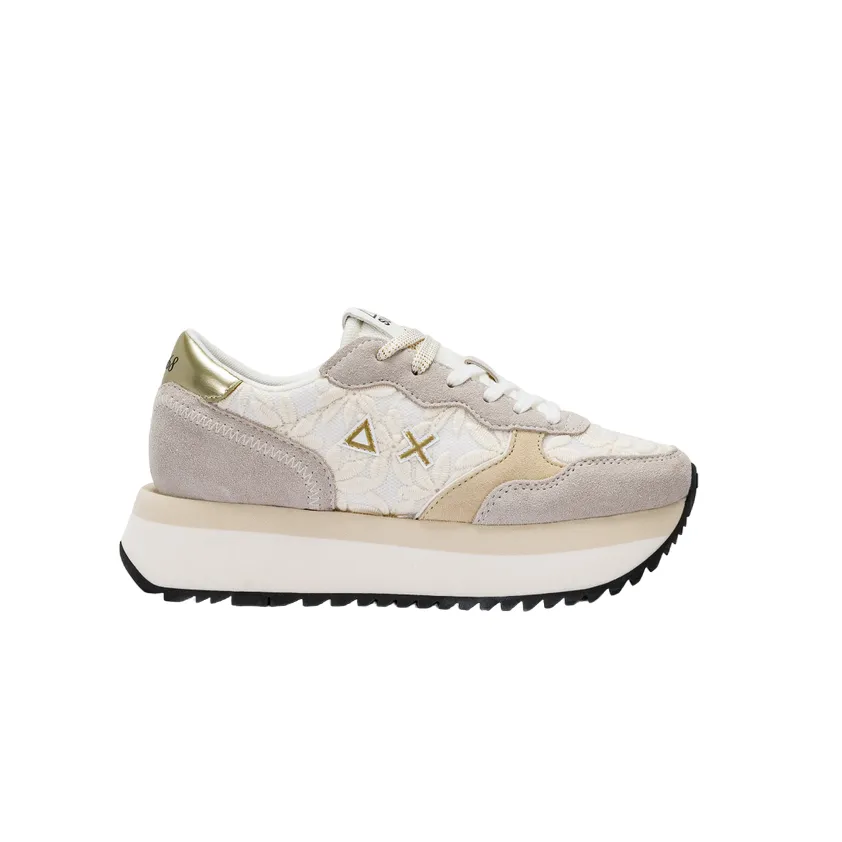 Sun68 scarpa sneakers da donna Big Lace Z34209 01 bianco Slip Resistant Studs nylon plate