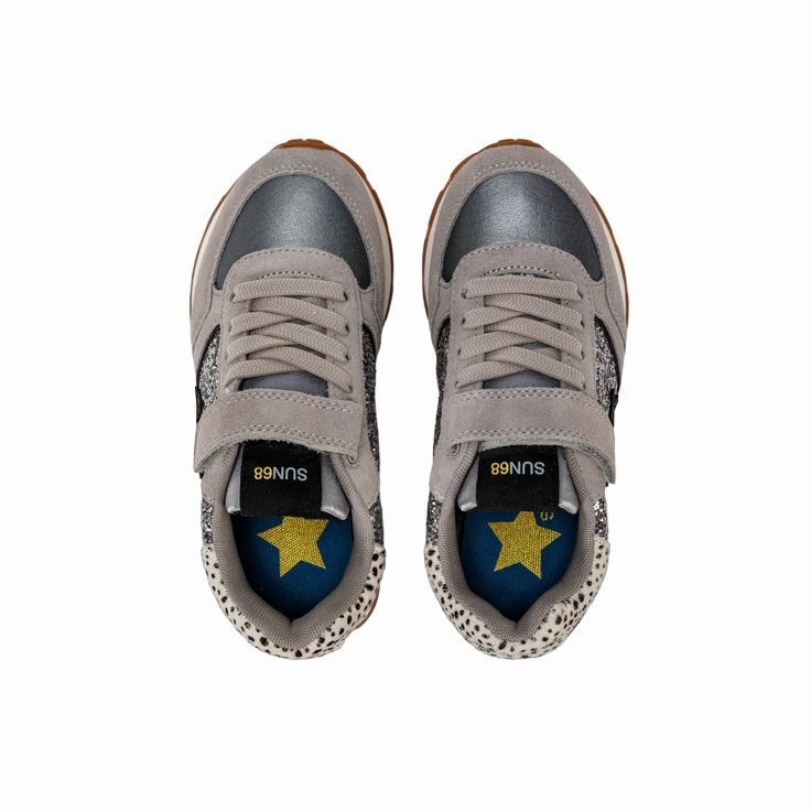 running in the humidity shoes Sun68 scarpa sneakers glitterata con laccio elastico e strappo da ragazza Kelly Big Z43417K 44 argento
