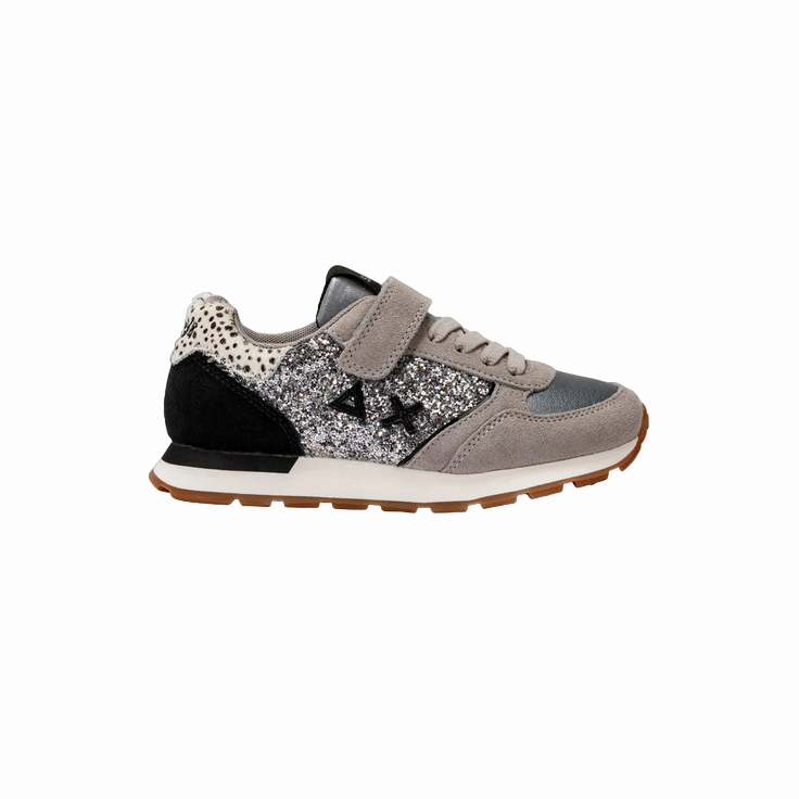 unisex shoes Sun68 scarpa sneakers glitterata con laccio elastico e strappo da ragazza Kelly Big Z43417K 44 argento