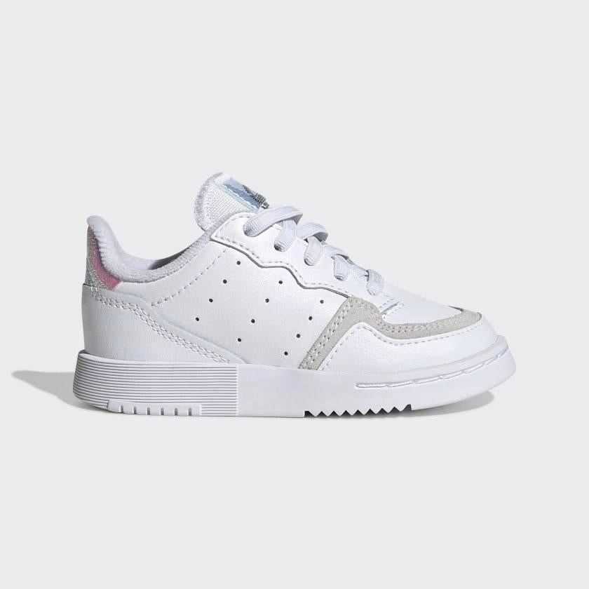 Adidas Originals scarpa sneakers da bambino Supercourt CF I EG9083 bianco Arch Support Engineering Toe Bumper
