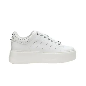 Trendy Look Cult scarpa sneakers da donna con borchie argento Perry 4236 CLW423600 bianco