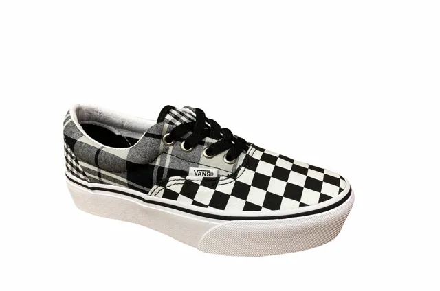 achievement shoe cleaner Vans scarpa sneakers da donna con zeppa Era Platform con fantasia quadri VN0A3WLUVYD1 bianco nero