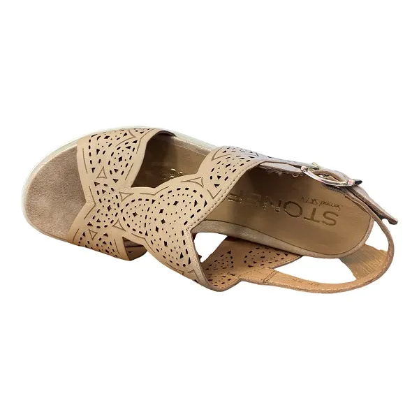Stonefly Sandalo casual da donna Parky 13 217482 1 F7 mandorla tostata Wide Fit Baseplate Foot Care