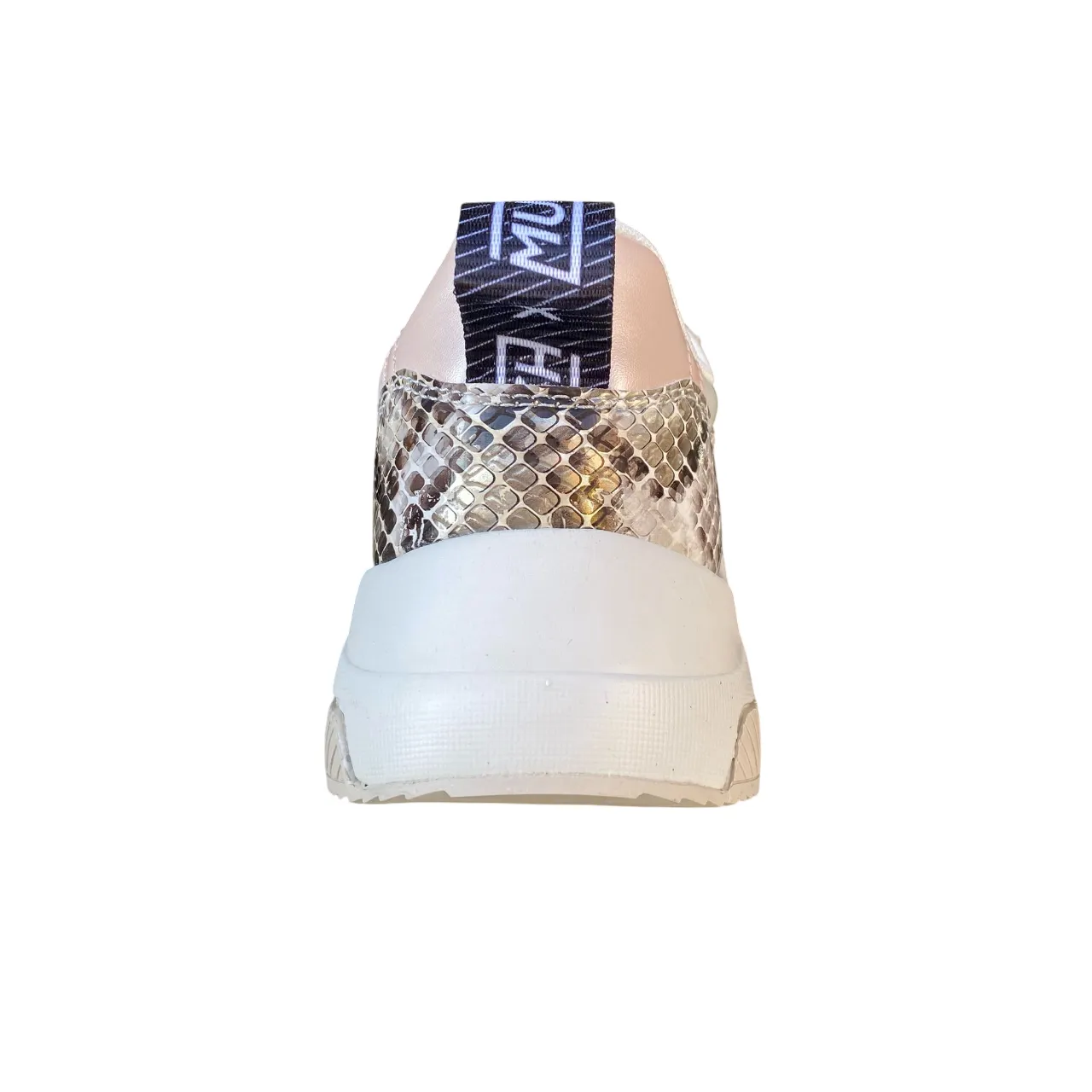 Energy absorbing Shockproof Midsole Munich scarpa sneakers da donna con X glitter nera e tallone pitonato Wave 170 perla